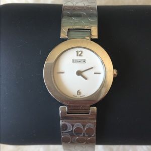 Coach stainless steel logo watch dainty wrist size